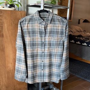 Jenni Kayne Gray and Cream Plaid Shirt